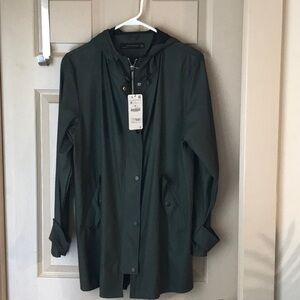 Zara Women Rain Jacket w Hood NWT
